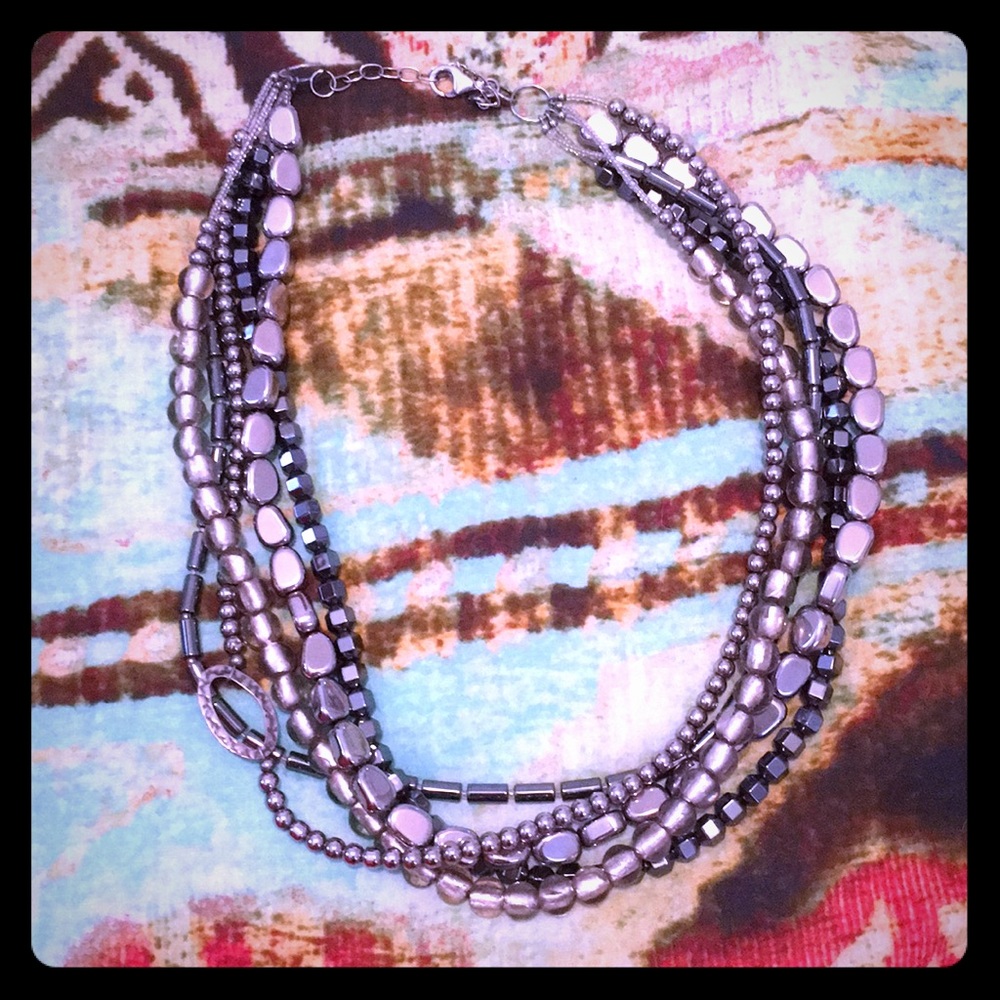 Hematite statement necklace-Silpada